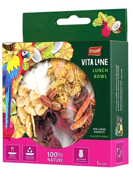 Vitapol Vitaline Lunch Bowl – Naturalna Przekąska dla Dużych Papug od ParrotPlanet.pl