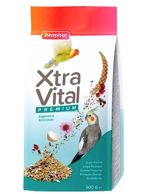 Beaphar Xtra Vital Duże Papugi - Suchy Pokarm 500g od Parrotplanet.jpg