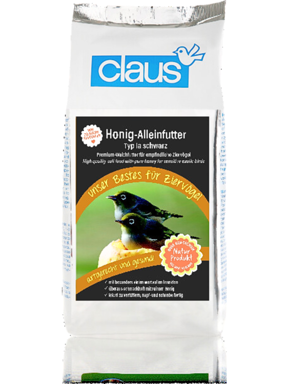 Claus Honig-Alleinfutter Ia schwarz - miękki pokarm z czystym miodem dla ptaków egzotycznych 500g  od ParrotPlanet.pl