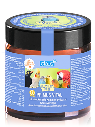 Claus PRIMUS VITAL - Karma uzupełniająca BEZ CUKRU dla wszystkich papug 70g od ParrotPlanet.pl