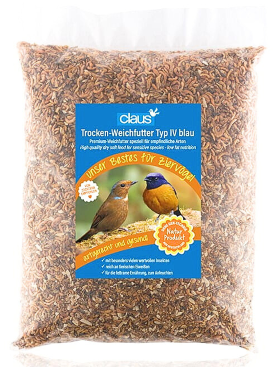 Claus Trocken - Weichfutter IV blau - wysokobiałkowa karma z 48,5% owadów w składzie 1kg  od ParrotPlanet.pl