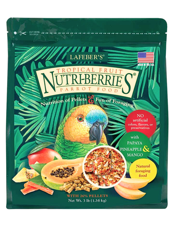 Lafeber NutriBerries Tropical Fruit-  Pokarm w kształcie kuleczek dla średnich i dużych papug 1,36kg od ParrotPlanet.pl