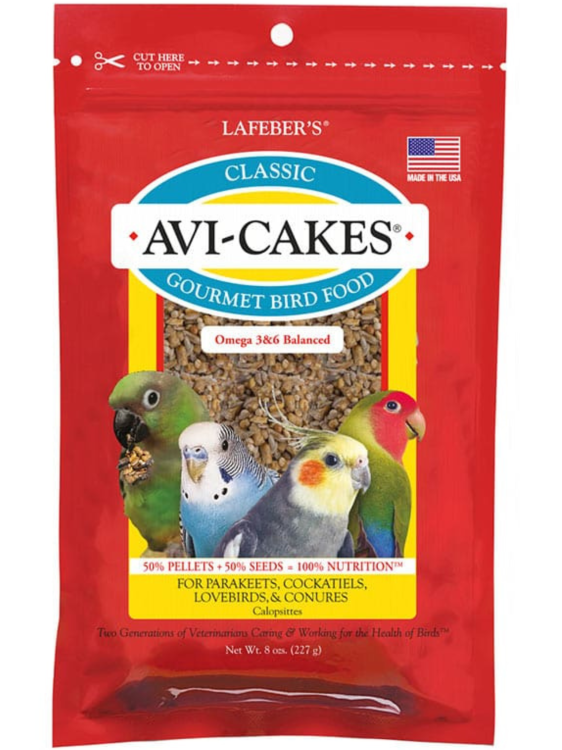 Lafeber Original AviCakes for Cockatiels - Zbilansowany pokarm: ziarno z granulatem w kształcie ciasteczka dla nimf i innych papug 230g od ParrotPlanet.pl