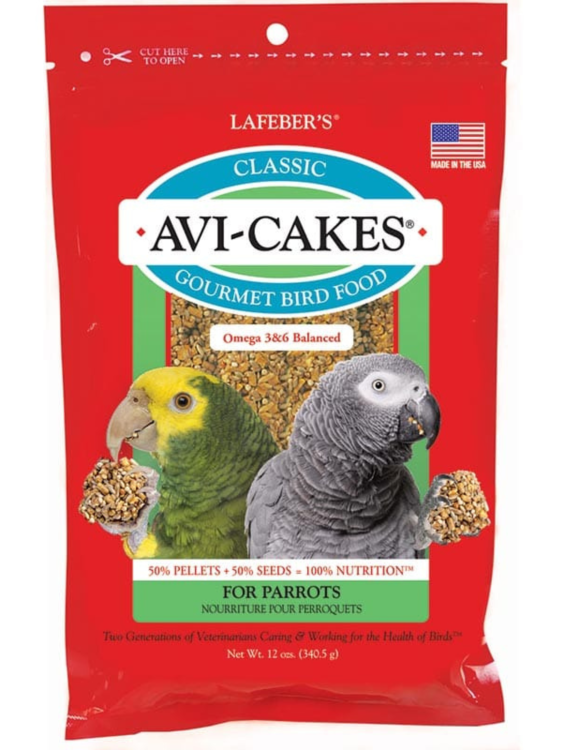 Lafeber Original AviCakes for Parrots - Zbilansowany pokarm: ziarno z granulatem w kształcie ciasteczka dla dużych i średnich papug 340g od ParrotPlanet.pl