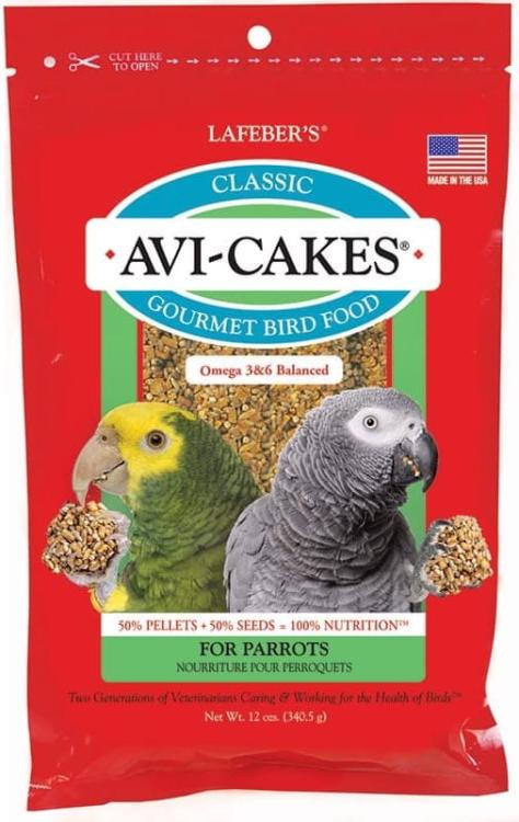 Lafeber Original AviCakes for Parrots - Zbilansowany pokarm: ziarno z granulatem w kształcie ciasteczka dla dużych i średnich papug 340g od ParrotPlanet.pl