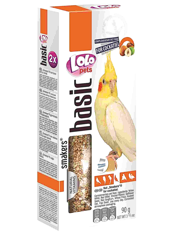 LoLo Pets Basic -Smakers DEDYKOWANY DLA NIMFY ORZECHOWY 90g (2x45g) od ParrotPlanet.pl