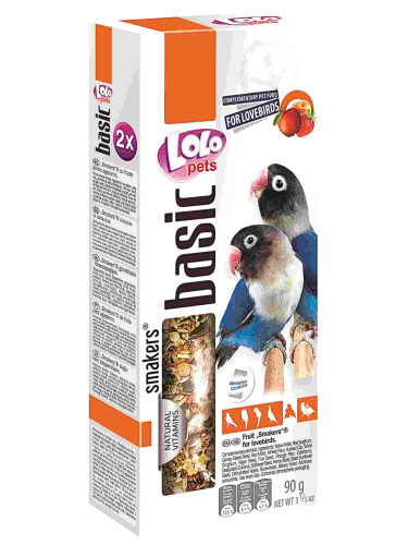 LoLo Pets Basic -Smakers OWOCOWY DEDYKOWANY DLA NIEROZŁĄCZEK 90g (2x45g) od ParrotPlanet.pl