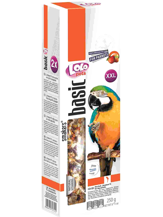 LoLo Pets BASIC- SMAKERSY ORZECHOWO-OWOCOWE DLA DUŻYCH PAPUG 250 g od ParrotPlanet.pl