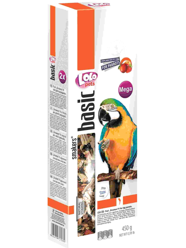 LoLo Pets BASIC- SMAKERSY MEGA OWOCOWE DLA DUŻYCH PAPUG 450 g  od ParrotPlanet.pl