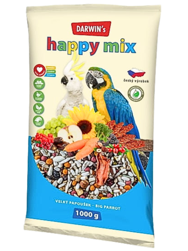 Nutrin Darwin's Big Parrot Happy MIX - wzbogacony pokarm dla dużych papug 1kg od ParrotPlanet.pl