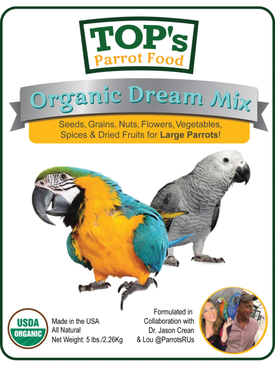 TOP's Organic Dream Mix Large Parrot Food - Organiczna mieszanka ziaren, orzechów, kwiatów i warzyw dla dużych papug 2,27kg od ParrotPlanet.pl