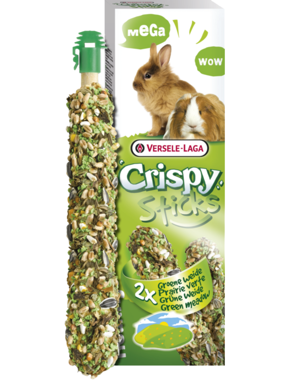 Versele Laga – Mega Sticks Rabbits-Guinea Pigs "Green Meadow" - Wypiekane Kolby dla Królików i Kawii Domowych, 140 g od ParrotPlanet.pl