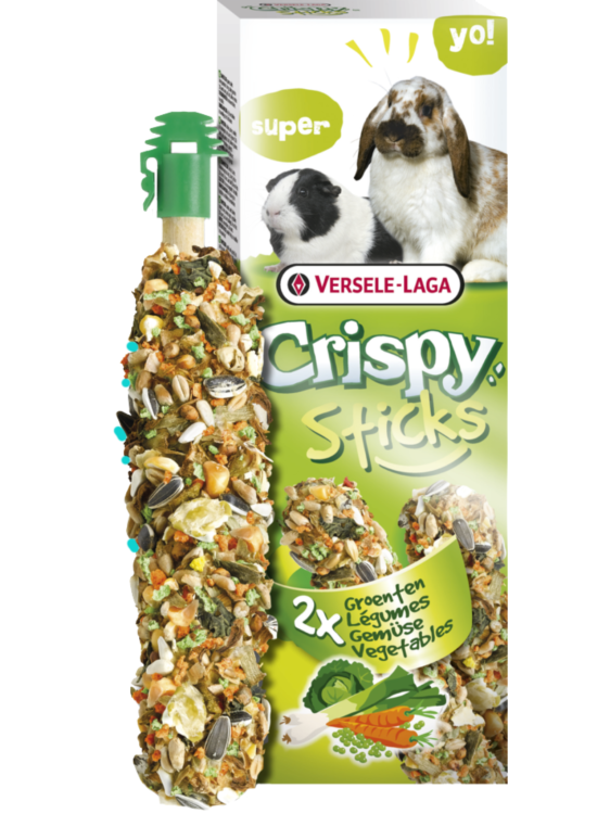 Versele Laga – Sticks Rabbits-Guinea Pigs Vegetables – Wypiekane Kolby Warzywne dla Królików i Kawii Domowych, 110 g od ParrotPlanet.pl