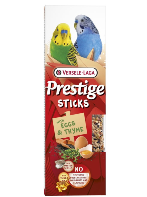 Versele Laga - Prestige Sticks Small Parakeets with Eggs &amp; Thyme 60g - kolby z jajkem i tymiankiem dla małych papużek od ParrotPlanet.pl
