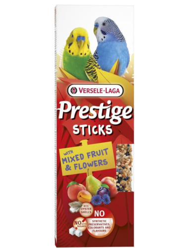 Versele Laga - Prestige Sticks Small Parakeets with Mixed Fruit &amp; Flowers 60g - kolby z miksem owoców i kwiatami dla małych papużek od ParrotPlanet.pl