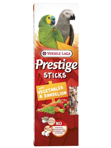 VERSELE LAGA Prestige Sticks Parrots with Vegetables &amp; Dandelion 140g - kolby z warzywami i mniszkiem lekarskim dla dużych papug od ParrotPlanet.pl