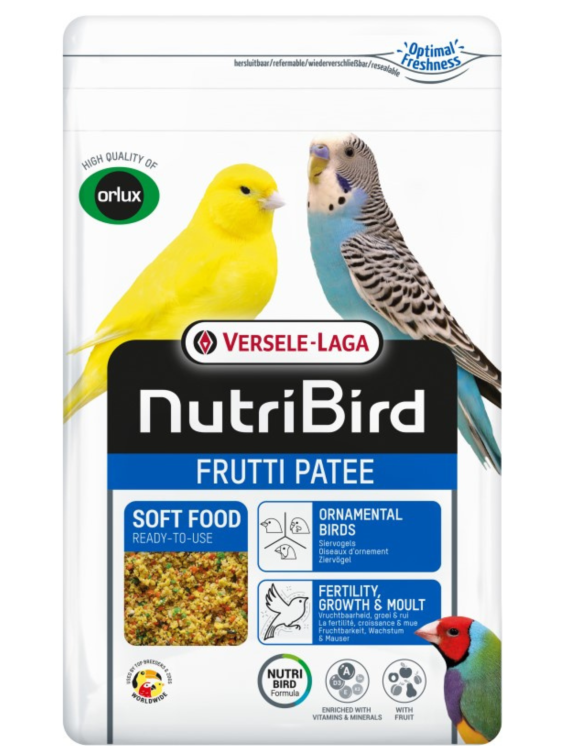 Versele Laga NutriBird Frutti Patee 1kg – Kondycjonujący przysmak owocowy dla małych i średnich papug od ParrotPlanet.pl