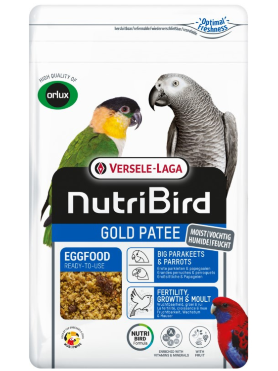 Versele Laga NutriBird Gold Patee Big Parakeets & Parrots 1kg – Pokarm jajeczny dla średnich i dużych papug od ParrotPlanet.pl