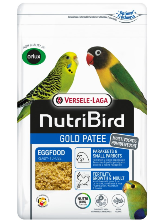 Versele Laga NutriBird Gold Patee Parakeets & Small Parrots 1kg – Pokarm jajeczny dla małych papug od ParrotPlanet.pl