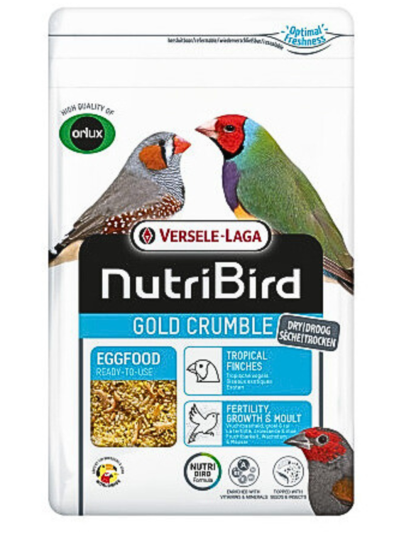 Versele Laga NutriBird Gold Crumble Tropical Finches 1kg – Suchy pokarm jajeczny dla ptaków tropikalnych od ParrotPlanet.pl