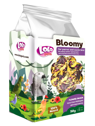 LoLo Pets Bloomy Kwiatowa przekaska dla Papug i Ptaków Egzotycznych 50g od ParrotPlanet.pl