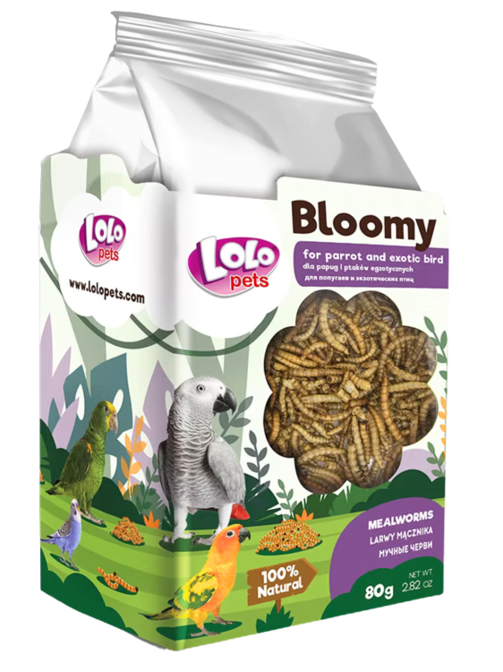 LoLo Pets Bloomy Larwy mącznika dla Papug i Ptaków Egzotycznych 80g od ParrotPlanet.pl