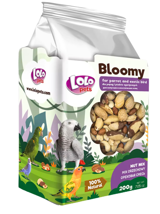LoLo Pets Bloomy Mix orzechowy dla Papug i Ptaków Egzotycznych 150g od ParrotPlanet.pl