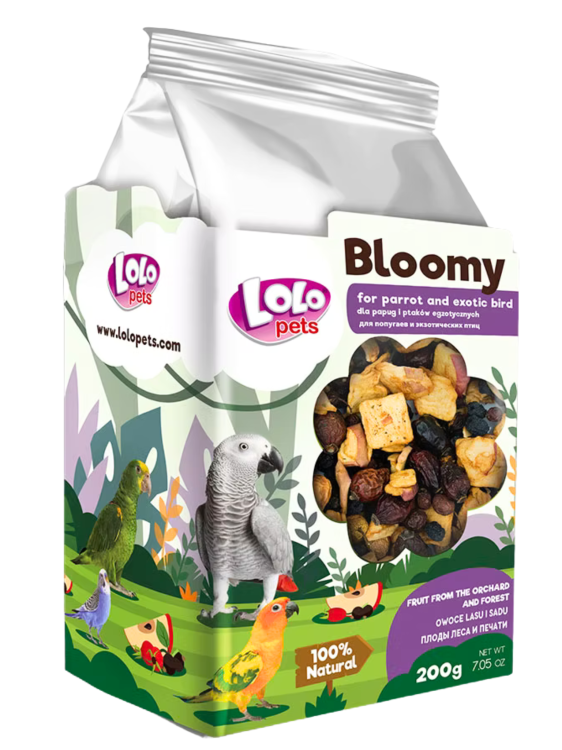 LoLo Pets Bloomy Owoce Lasu i Sadu dla Papug i Ptaków Egzotycznych 150g od ParrotPlanet.pl