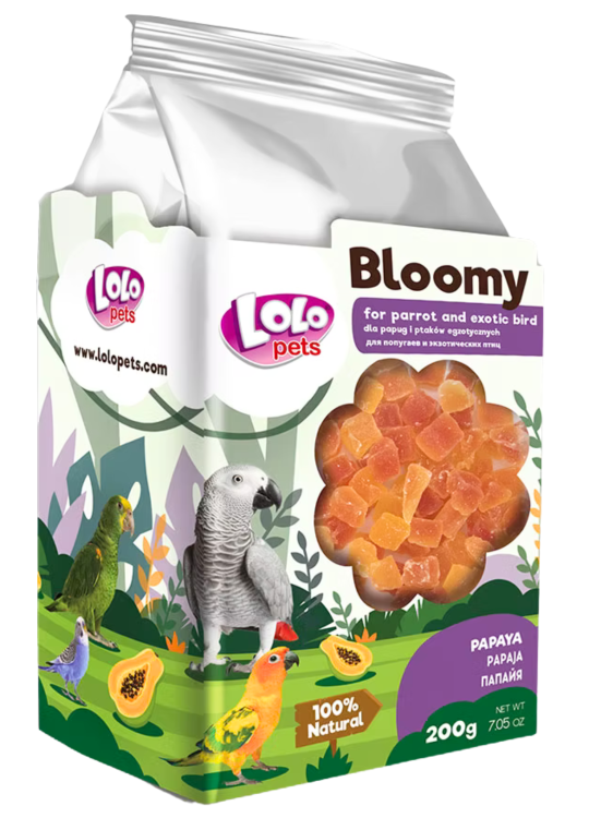 LoLo Pets Bloomy Papaja dla Papug i Ptaków Egzotycznych 200g od ParrotPlanet.pl