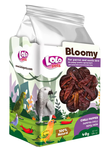 LoLo Pets Bloomy Papryka Chili dla Papug i Ptaków Egzotycznych 40g od ParrotPlanet.pl