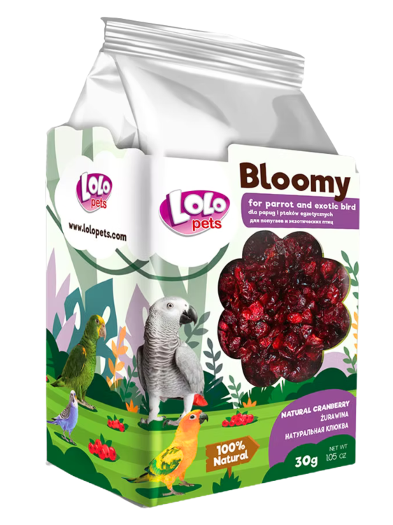 LoLo Pets Bloomy Żurawina dla Papug i Ptaków Egzotycznych 30g od ParrotPlanet.pl