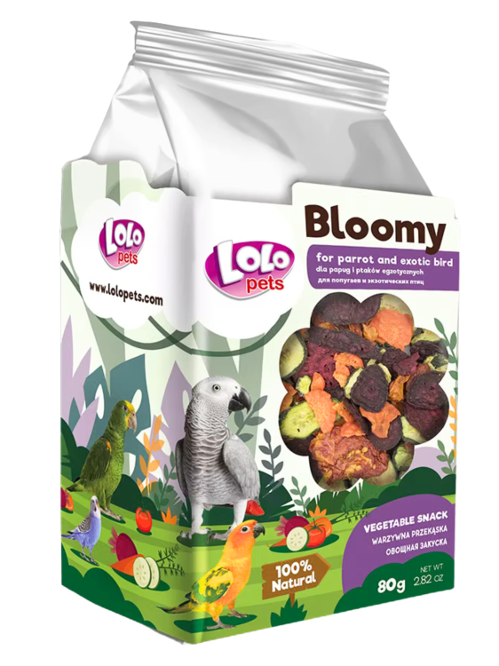 LoLo Pets Bloomy Warzywna Przekąska dla Papug i Ptaków Egzotycznych 80g od ParrotPlanet.pl