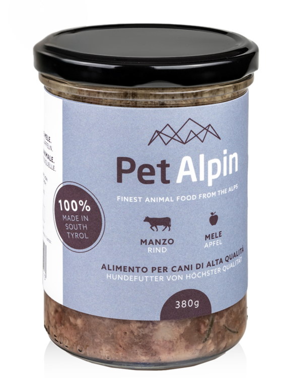 Pet Alpin: Wołowina i Jabłka w Każdym Kęsie – Naturalna Karma Dla Psów 380 g od ParrotPlanet.pl