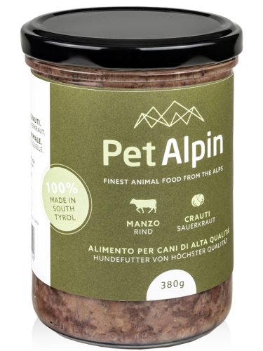 Pet Alpin: Wołowina i Kiszona Kapusta w Każdym Kęsie – Naturalna Karma Dla Psów 380 g od ParrotPlanet.pl