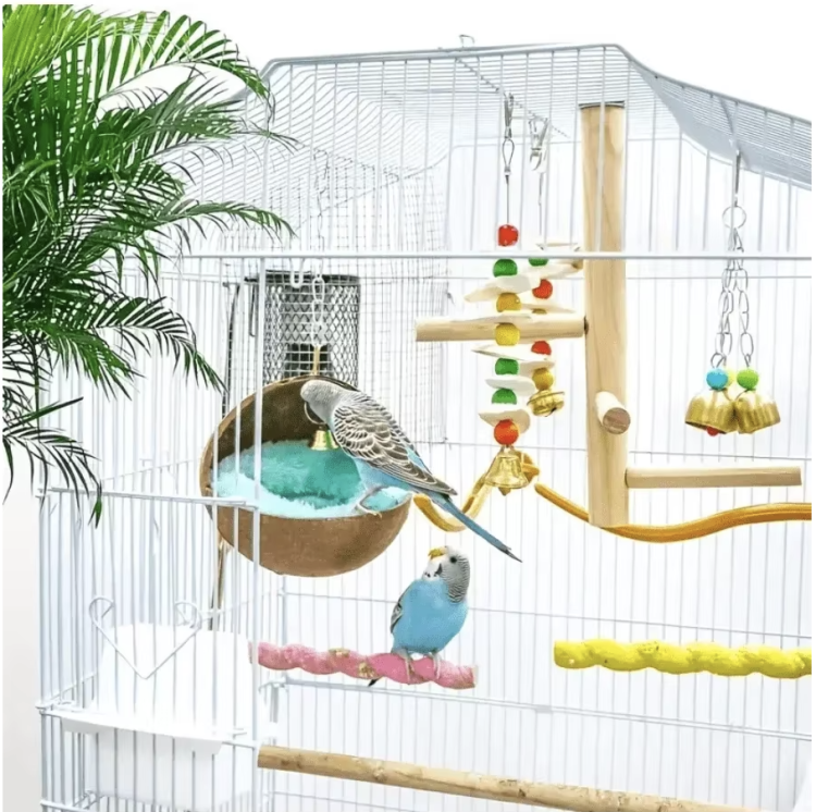 Koksowa Przytulna Kołyska- Hamak Naturalny -Niebieska Jaskinia dla nimf i innych papug od ParrotPlanet.pl