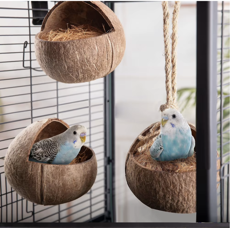 Koksowa Przytulna Kołyska- Hamak Naturalny - Jaskinia dla nimf i innych papug od ParrotPlanet.pl