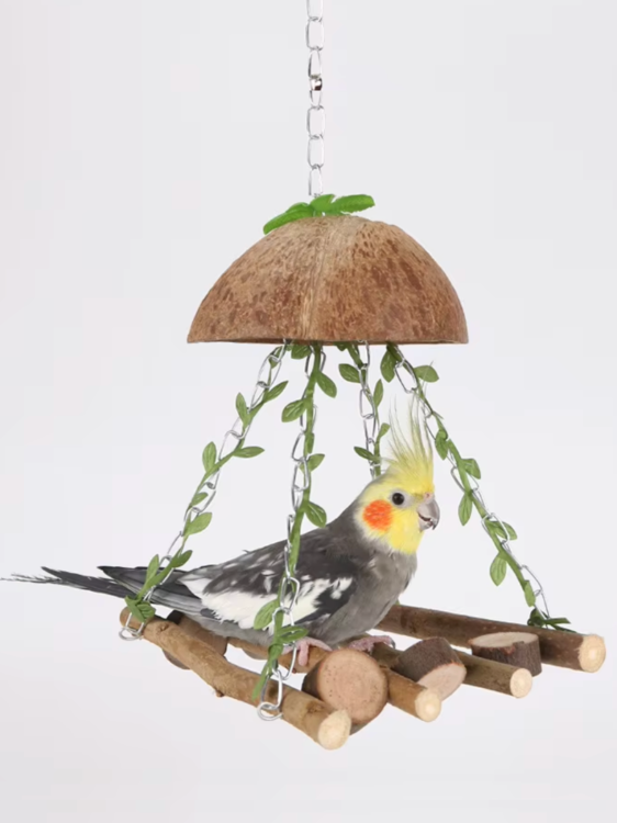 Drabinka z Kokosem - Huśtawka/ mostek dla małych i średnich papug od ParrotPlanet.pl