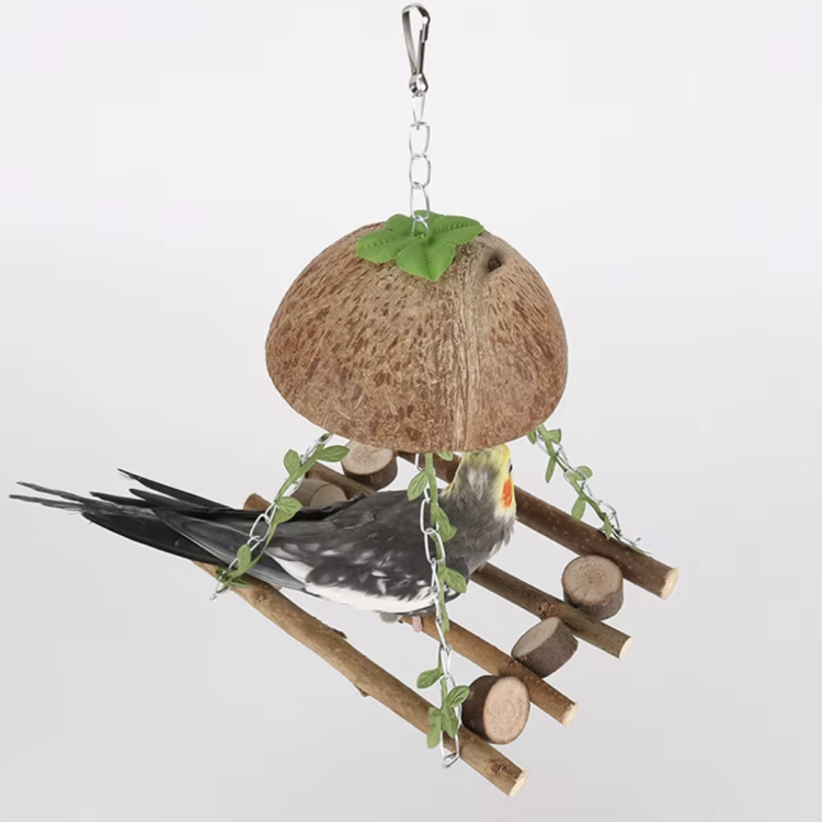 Drabinka z Kokosem - Huśtawka/ mostek dla małych i średnich papug od ParrotPlanet.pl