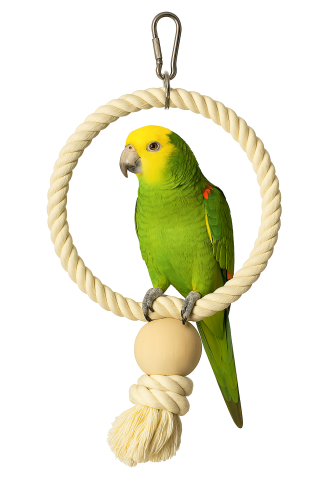 Bawełniana obręcz II M/L - zabawka huśtawka dla papug od ParrotPlanet.pl