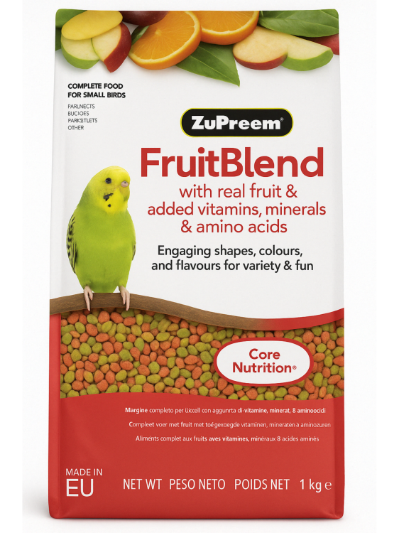ZuPreem FruitBlend Small - Complete Food for Cockatiels - Całoroczny granulat dla małych papug- 1 kg od ParrotPlanet.pl