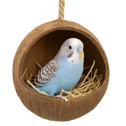 Koksowa Przytulna Kołyska- Hamak Naturalny - Jaskinia dla nimf i innych papug od ParrotPlanet.pl