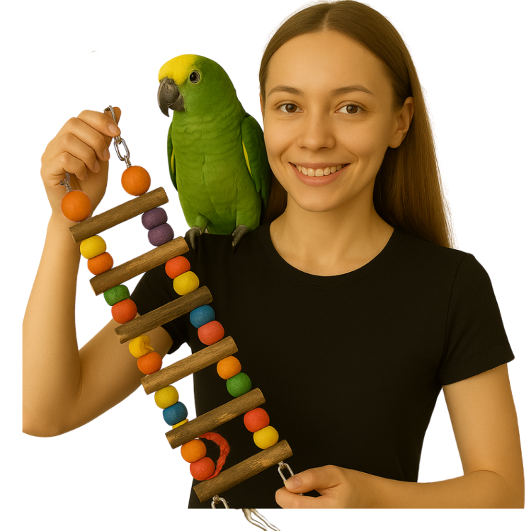 Kolorowa Drabinka | Zabawka Drewniana, Naturalna dla Papug od ParrotPlanet.pl