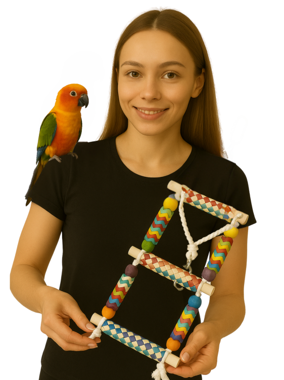 Kolorowa Fiesta  | Zabawka dla Średnich i Większych Papug | Zdrowa i Kolorowa Rozrywka od ParrotPlanet.pl  Zabawka dla białobrzuszki, lory, amazonki, kakadu, żako, ary