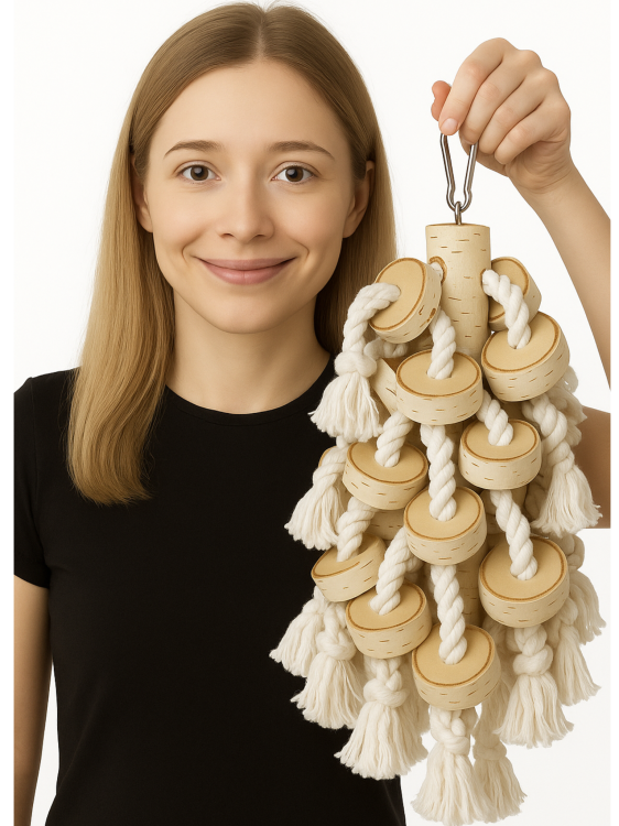 Parrot Planet Naturalnie - Kij Brzozowy XL - Zabawka dla dużych PaPug XL- 1,5kg