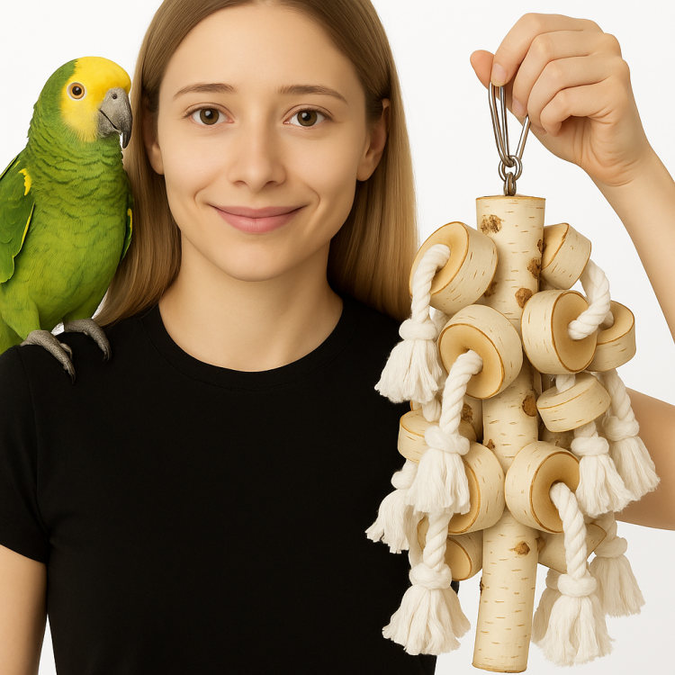 Parrot Planet Naturalnie - Kij Brzozowy XL - Zabawka dla dużych PaPug XL- 1,5kg