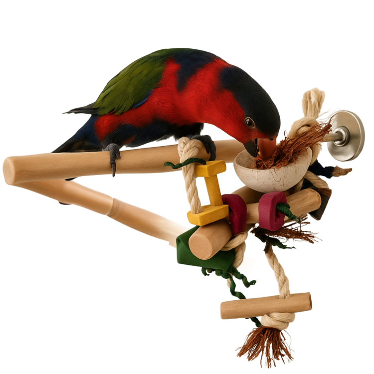 JAVA z zabawkami M/L - Żerdź dla średnich i większych papug od ParrotPlanet.pl