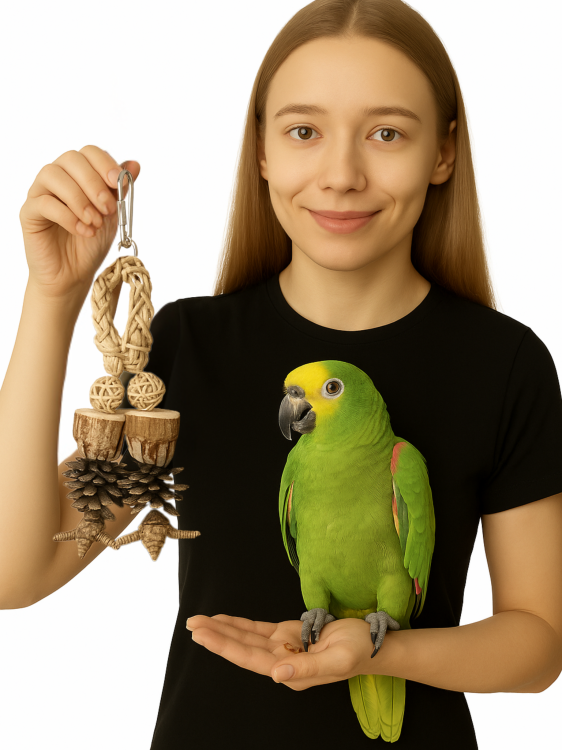 Podwójna Szyszka - zabawka dla wszystkich papug od ParrotPlanet.pl
