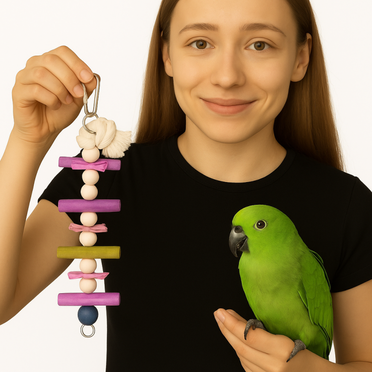 Papuzia Fiesta - Chrupiąca zabawka dla papug - Falista Nimfa - 28 cm od ParrotPlanet.pl