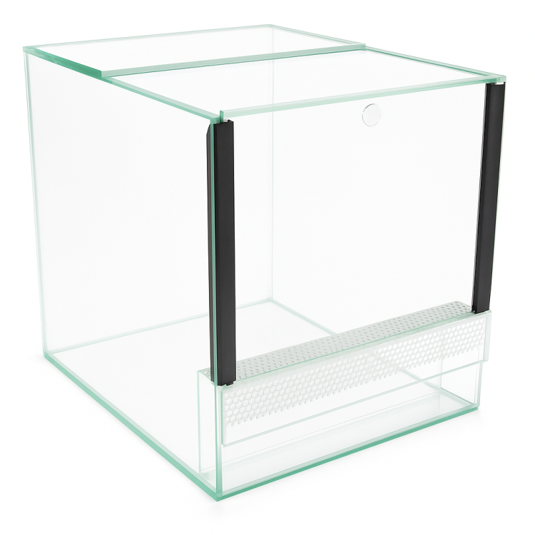 Terrarium 15x15x15 cm – Dla Ptaszników, Skorpionów i Bezkręgowców | Wentylacja Góra–Dół, Szyba Gilotynowa  od ParrotPlanet.pl