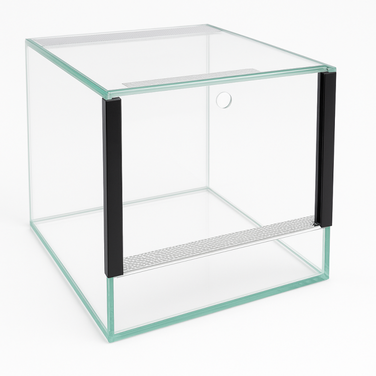 Terrarium 30x30x30 cm – Dla Ptaszników, Skorpionów i Bezkręgowców | Wentylacja Góra–Dół, Szyba Gilotynowa